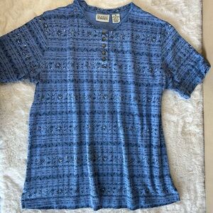 Classic Elements Blue Patterned Short Sleeve Tee